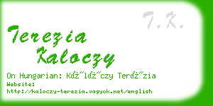 terezia kaloczy business card